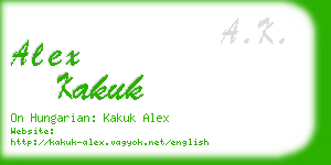 alex kakuk business card